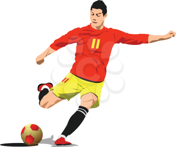 Soccer players. Vector Colored 3d illustration