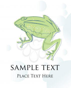Royalty Free Clipart Image of a Frog on a Card