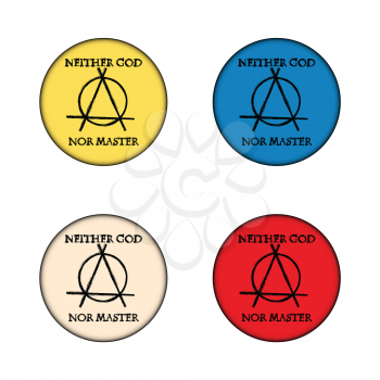 Royalty Free Clipart Image of Four Anarchy Buttons