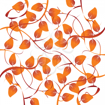 Royalty Free Clipart Image of Orange Leaves on a White Background