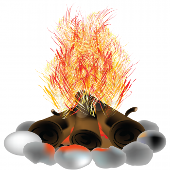 Royalty Free Clipart Image of a Campfire 