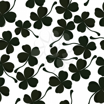 Royalty Free Clipart Image of a Black and White Shamrock Pattern