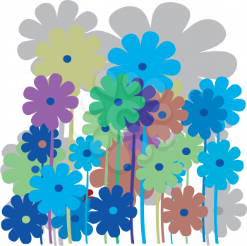 Royalty Free Clipart Image of Retro Flowers