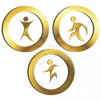 Royalty Free Clipart Image of a Collection of Golden Logos