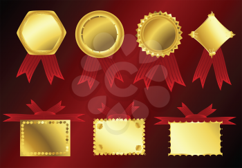 Royalty Free Clipart Image of a Gold Ribbon Collection