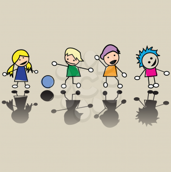 Royalty Free Clipart Image of Happy Little Children