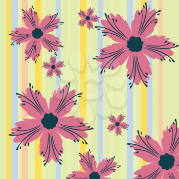 Royalty Free Clipart Image of a Seamless Background With Flowers