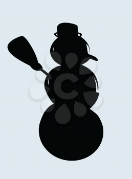 Royalty Free Clipart Image of a Snowman Silhouette 
