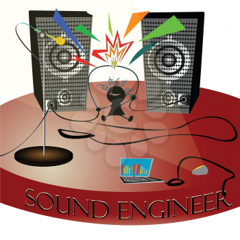 Royalty Free Clipart Image of a Sound Engineer