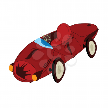Royalty Free Clipart Image of a Hot Red Racing Car
