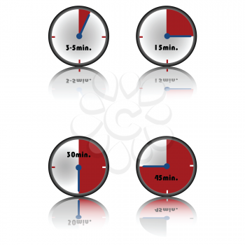 Royalty Free Clipart Image of a Collection of Timers