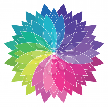 Royalty Free Clipart Image of a Color Flower