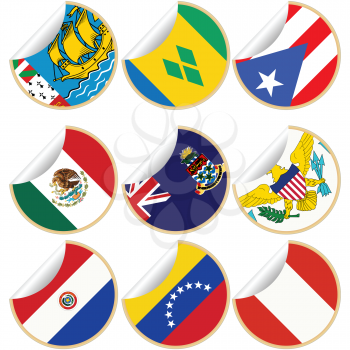 Royalty Free Clipart Image of Flags from Central and South American Countries