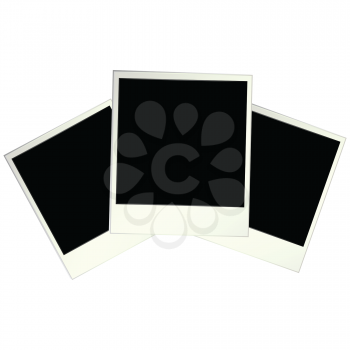 Royalty Free Clipart Image of Three Photo Frames