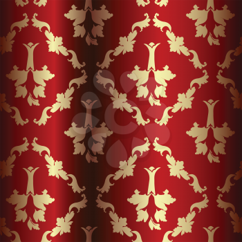 Royalty Free Clipart Image of a Damask Baroque Drapery