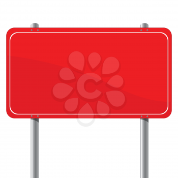 Red billboard, isloated object over white background