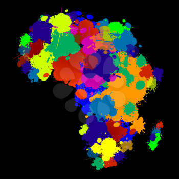 Creative design with africa map in colors
