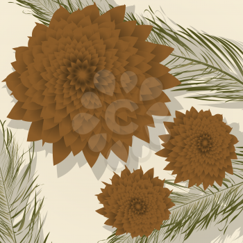 Pine cones and needles background