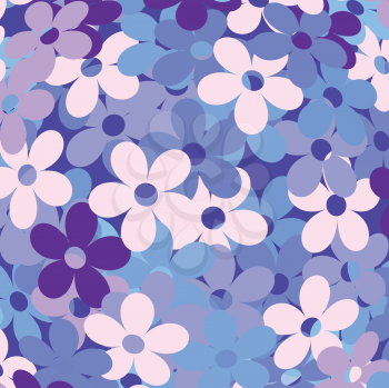 Background with flowers in blue