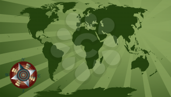 vector world map in green colors