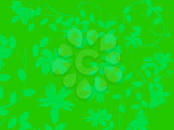 Green floral background in bright tones