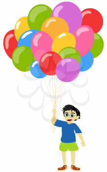Litlle boy with baloons