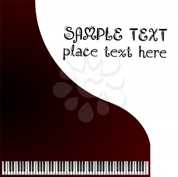 Music, greeting card with grand piano