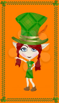 Celebration card for Saint Patrick's Day with leprechaun