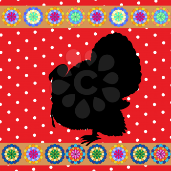 turkey clipart background, retro style card