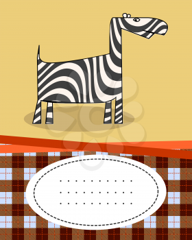 Text card with giraffe, cartoon style character