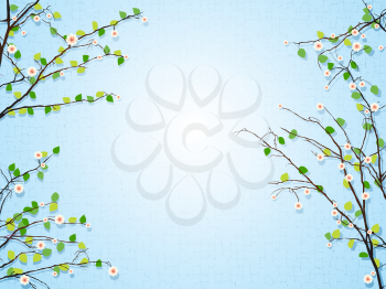 Background illustration of a spring blossom tree