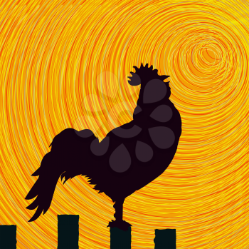 Conceptual graphic rooster, abstract art