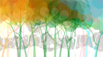 Fantasy forest landscape, abstract art
