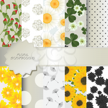 Collection of decorative floral scrapbooking