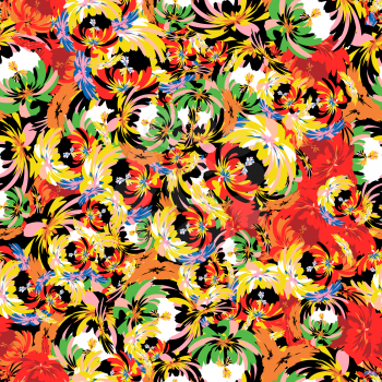 Seamless floral composition in colors