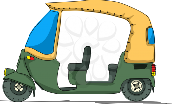 Rickshaw cartoon over white background