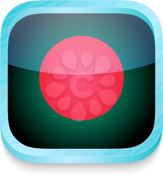 Smart phone button with Bangladesh flag