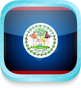 Smart phone button with Belize flag