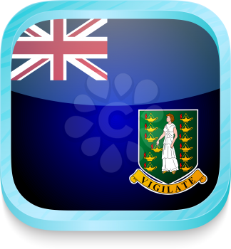 Smart phone button with British Virgin Islands flag