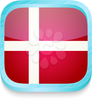 Smart phone button with Denmark flag
