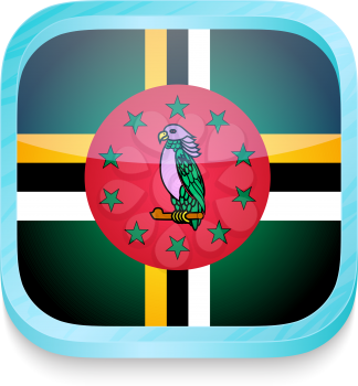 Smart phone button with Dominica flag
