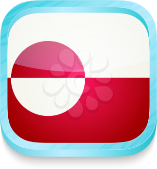 Smart phone button with Greenland flag