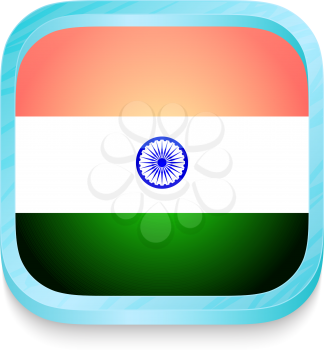 Smart phone button with India flag