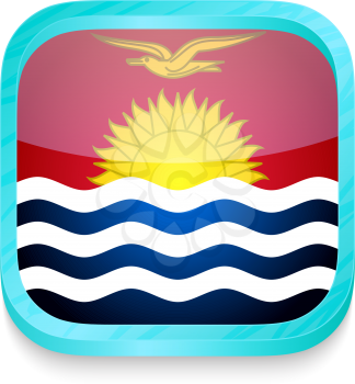 Smart phone button with Kiribati flag