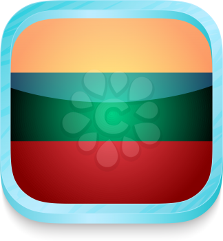 Smart phone button with Lithuania flag