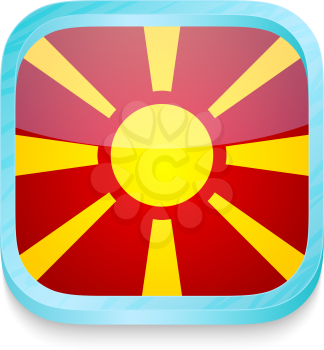 Smart phone button with Macedonia flag