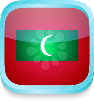 Smart phone button with Maldives flag