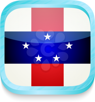 Smart phone button with Netherlands Antilles flag