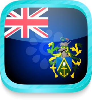 Smart phone button with Pitcarin Islands flag