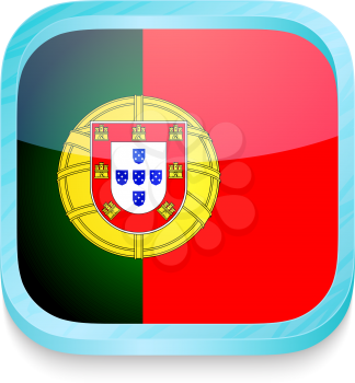 Smart phone button with Portugal flag